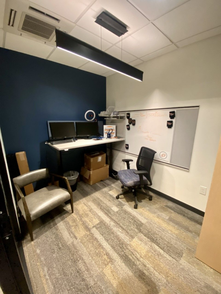 executive office suite situated n a office business center fully loaded with office peripherals